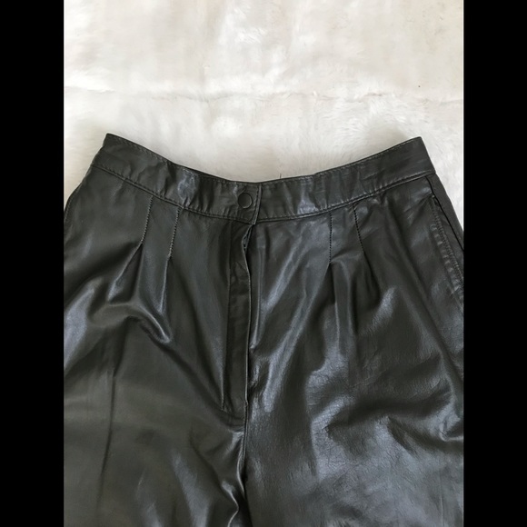 Vintage Green Genuine Leather Comint Pants - Picture 2 of 13